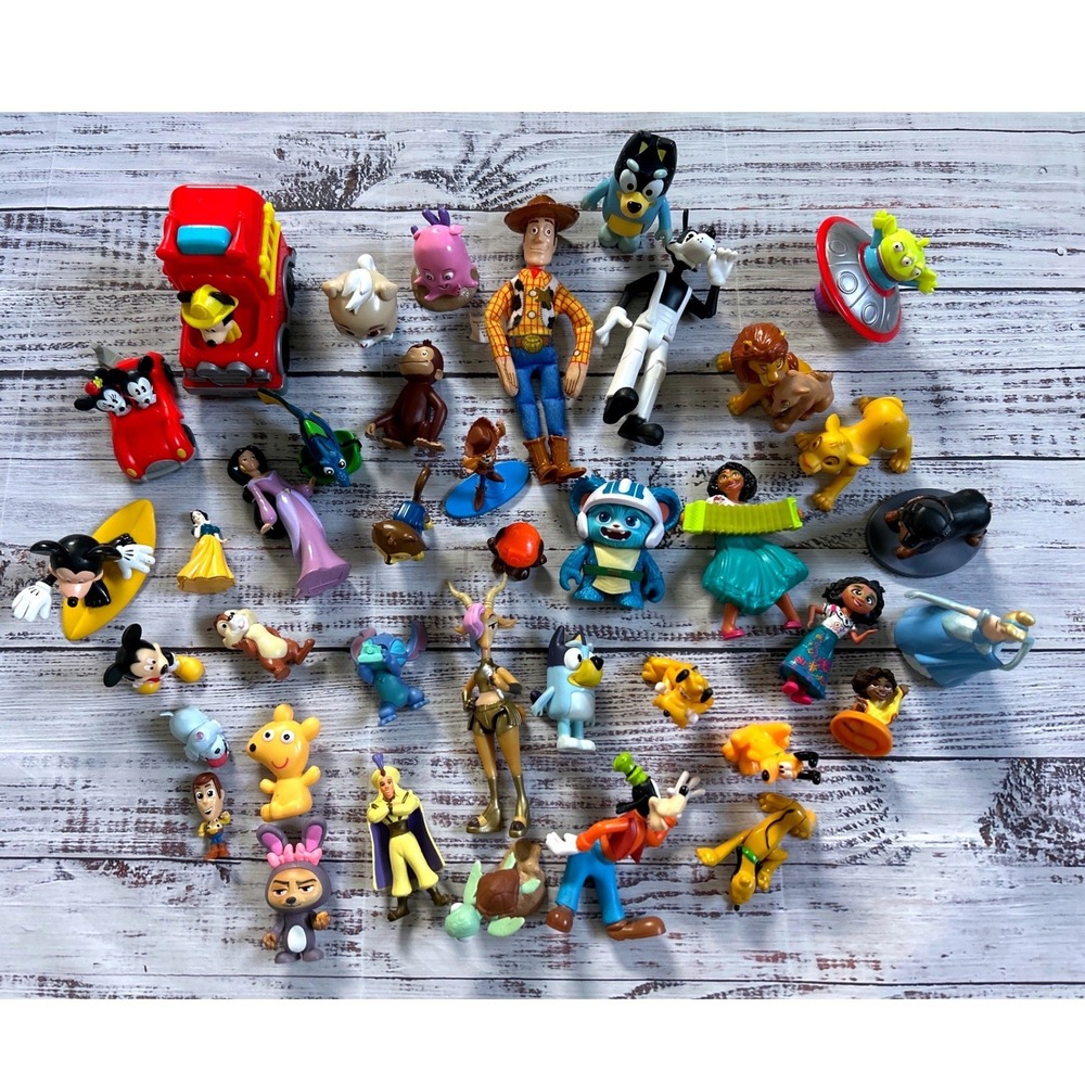 Disney Pixar Bluey Toy Story Lion King Princess Mixed 39 Characters Figures Lot